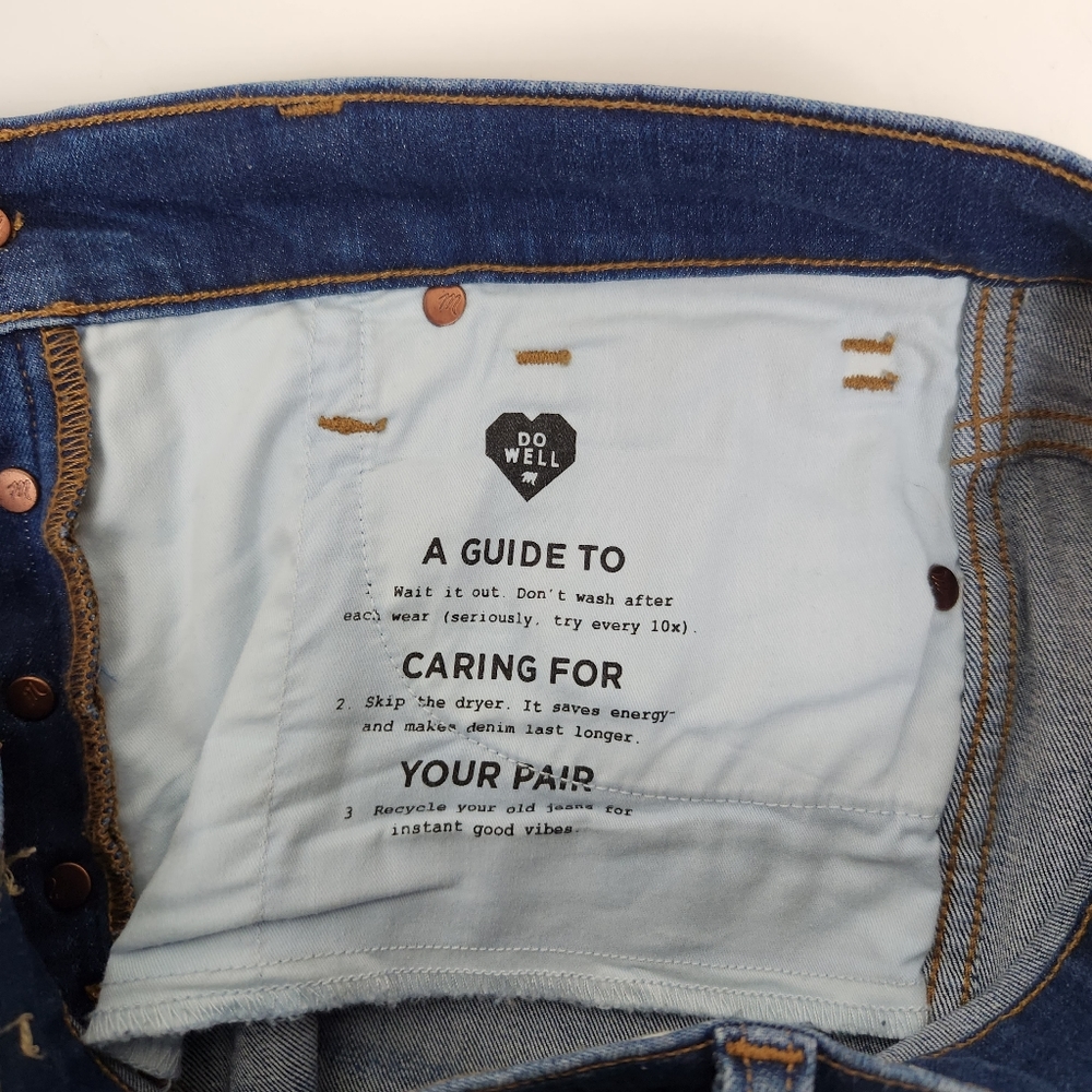 Madewell 10" High-Rise Skinny Jeans In Hannah Wash Button Fly Blue Denim Size 28 - Picture 11 of 15